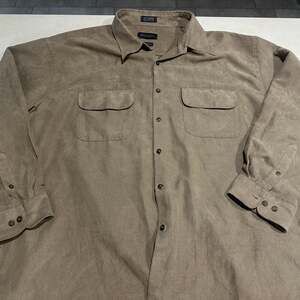 Van Heusen soft suede button down long sleeve